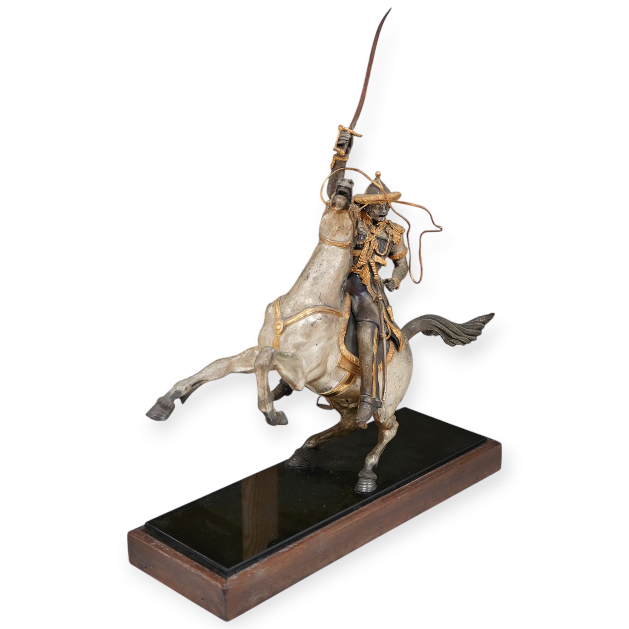 A 20th century model of a warrior on horseback, after Guiseppe Vasari